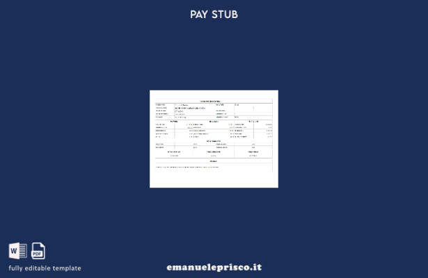 modello di busta paga Rossi Construction Inc. stile verificato
